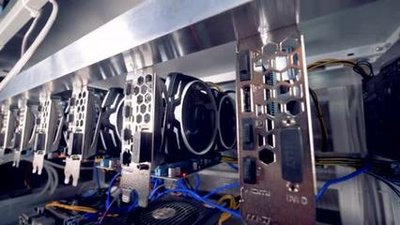 High-tech mining rig ready to produce cryptocurrency